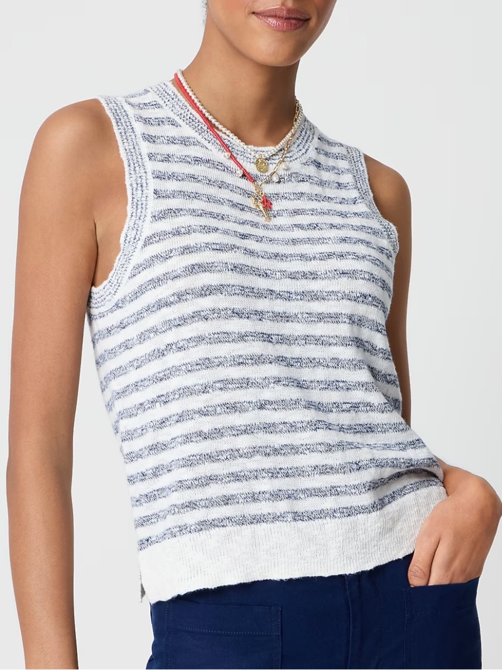 J. Crew Striped Beach Sweater-Tank Sz S